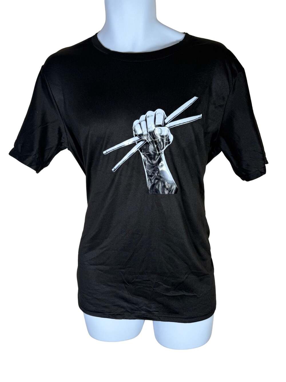 Fist & Drumsticks Black Short Sleeve T-Shirt in Medium